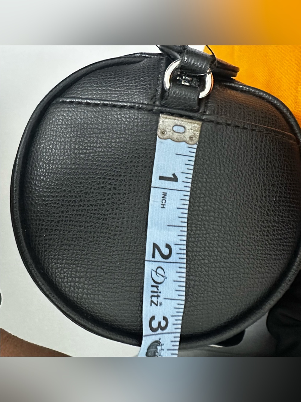 Karl Lagerfeld Paris Black Pebbled Barrel Crossbody Bag with Logo Guitar Strap - Picture 11 of 13